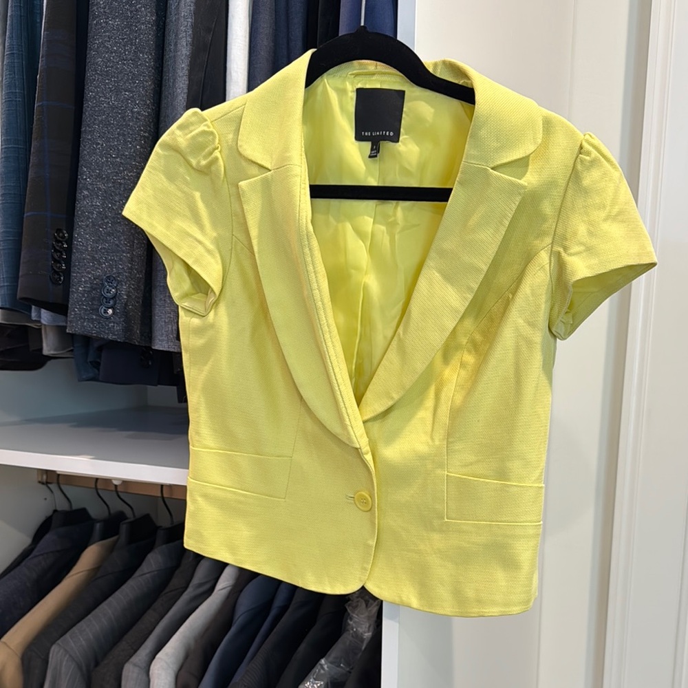 Yellow Short Sleeve Blazer